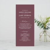Programme Chic Script Bourgogne Simple Minimal Mariage (Debout devant)