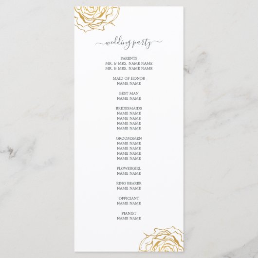 Programme Chic Script Floral Rose or Mariage simple (Dos)