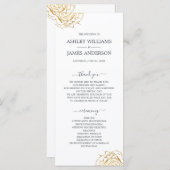 Programme Chic Script Floral Rose or Mariage simple (Devant / Derrière)