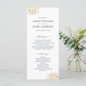 Programme Chic Script Floral Rose or Mariage simple (Debout devant)