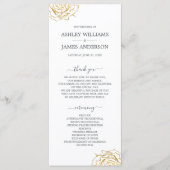 Programme Chic Script Floral Rose or Mariage simple (Devant)