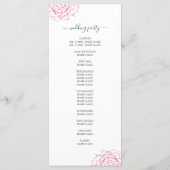 Programme Chic Script Floral Rose Rose Mariage simple (Dos)