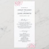Programme Chic Script Floral Rose Rose Mariage simple (Devant)