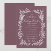 Programme Chronologie de mariage botanique avec ligne de pru (Devant / Derrière)