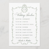 Programme Chronologie de mariage classique moderne vert saug (Devant)