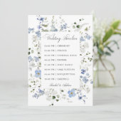 Programme Chronologie de mariage florale bleue blanche verte (Debout devant)