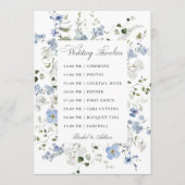 Programme Chronologie de mariage florale bleue blanche verte (Devant)