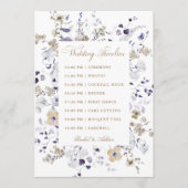 Programme Chronologie de mariage florale romantique violet o (Devant)