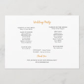 Programme Chronologie de mariage illustrée à l'aquarelle (Dos)