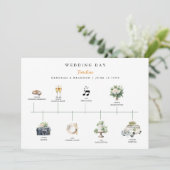 Programme Chronologie de mariage illustrée à l'aquarelle (Debout devant)