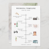 Programme Chronologie du Mariage d'aquarelle rustique (Devant / Derrière)