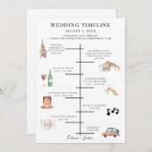 Programme Chronologie du Mariage d'aquarelle rustique (Devant / Derrière)