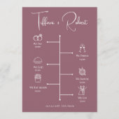 Programme Chronologie du Mariage rose pâle et modifiable (Devant)