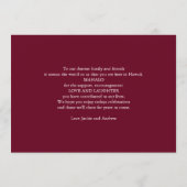 Programme Chronologie du plan de réception de mariage (Dos)