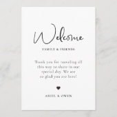 Programme Chronologie du week-end de bienvenue du mariage (Devant)