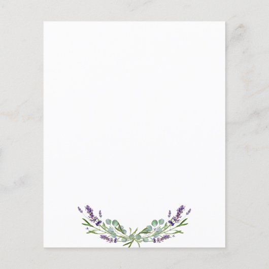 programme chronologique mariage lavender eucalyptu (Dos)