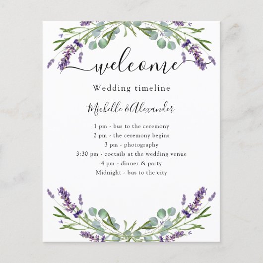 programme chronologique mariage lavender eucalyptu (Devant)