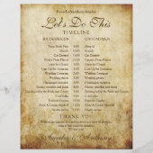 Programme chronologique vintage du Mariage antique (Devant)