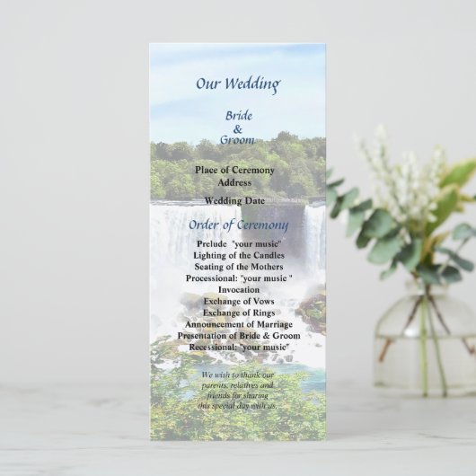 Programme Chutes Niagara américaines et chutes du Voile nupt (Debout devant)