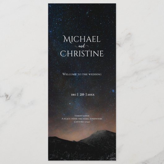 Programme Ciel nocturne mariage sous les étoiles (Devant)