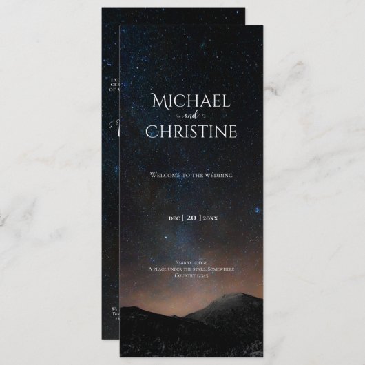 Programme Ciel nocturne mariage sous les étoiles (Devant / Derrière)