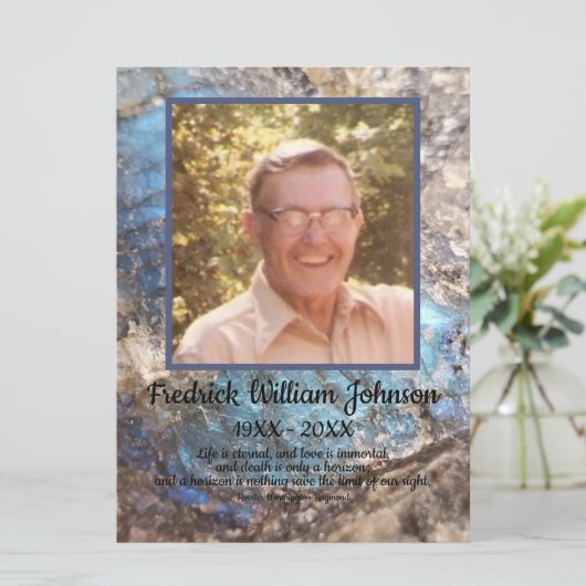 Programme Citer Photo Blue Green Labradorite Funérailles (Debout devant)