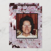 Programme Citer Photo Plum Blossoms Funérailles Arrière - pl (Devant / Derrière)