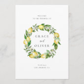 Programme Citron botanique et couronne verdoyante Mariage d' (Devant)