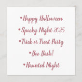 Programme Citrouille personnalisée Jack O Lantern Halloween  (Dos)