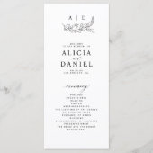 Programme Classic black and white monogram wedding program (Devant)