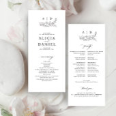 Programme Classic black and white monogram wedding program