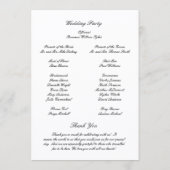Programme Classic Black and White Timeless Wedding (Dos)
