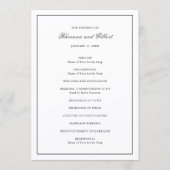 Programme Classic Border Black and White Timeless Wedding (Devant)