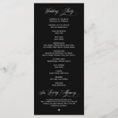 Programme Classic Elegance Black Script Mariage cérémonie (Dos)