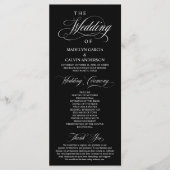Programme Classic Elegance Black Script Mariage cérémonie (Devant)
