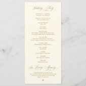 Programme Classic Elegance Gold Script, Cérémonie Mariage (Dos)