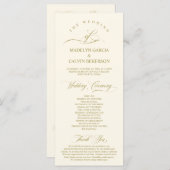 Programme Classic Elegance Gold Script, Cérémonie Mariage (Devant / Derrière)