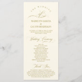 Programme Classic Elegance Gold Script, Cérémonie Mariage (Devant)