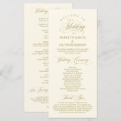 Programme Classic Elegance Gold Script, Cérémonie Mariage (Devant / Derrière)