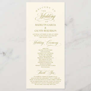 Programme Classic Elegance Gold Script, Cérémonie Mariage