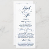 Programme Classic Elegance Marine Bleu Script Mariage cérémo (Devant / Derrière)