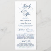 Programme Classic Elegance Marine Bleu Script Mariage cérémo (Devant)