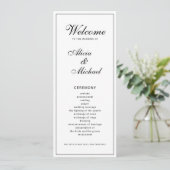 Programme Classic elegant calligraphy black white wedding (Debout devant)
