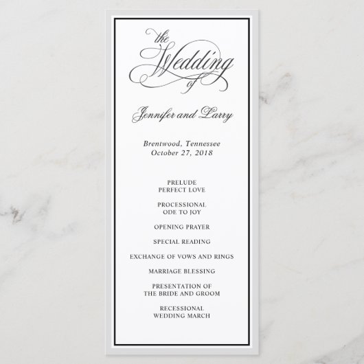 Programme Classic Elegant Calligraphy Script Mariage (Devant)