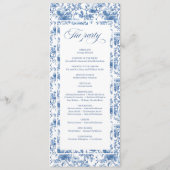Programme Classic French Blue Roses Toile Wedding Program (Dos)