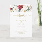 Programme Classic Gold Burgundy Blanc Floral Mariage plié (Devant)