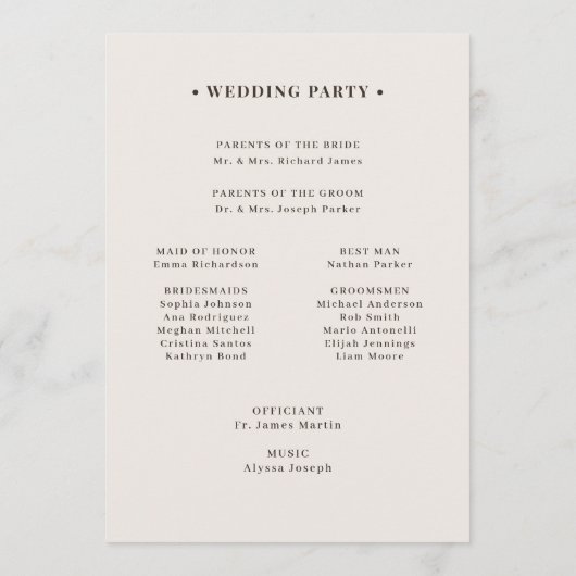 Programme Classic Luxe | Brown Neutral Wedding (Dos)