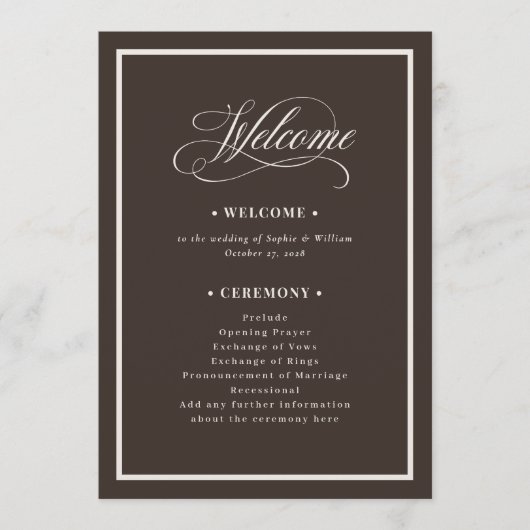 Programme Classic Luxe | Dark Espresso Brown Wedding (Devant)