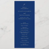 Programme Classic Navy and Cream Elegant Wedding (Devant)