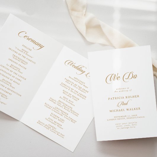 Programme Classique Blanc et Or We Do Pliée Mariage